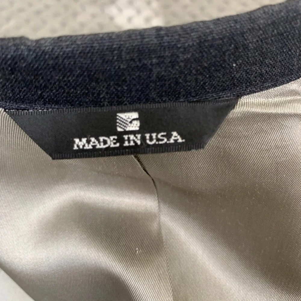 Vintage Polo University Club Ralph Lauren Gray Virgin Wool Blazer USA Mens 40R